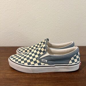 VANS Classic Checkerboard Slip-On - 11 - Stargazer Blue / White - EUC
